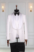 Ensemble smoking blanc et pantalon de mariage noir SMOKINGS MOUBARAK SHOP