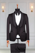 Ensemble smoking rouge bordeaux et pantalon de mariage noir SMOKINGS MOUBARAK SHOP