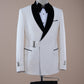 Ensemble smoking croise blanc et pantalon de mariage noir SMOKINGS MOUBARAK SHOP