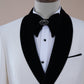 Ensemble smoking croise blanc et pantalon de mariage noir SMOKINGS MOUBARAK SHOP