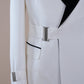 Ensemble smoking croise blanc et pantalon de mariage noir SMOKINGS MOUBARAK SHOP