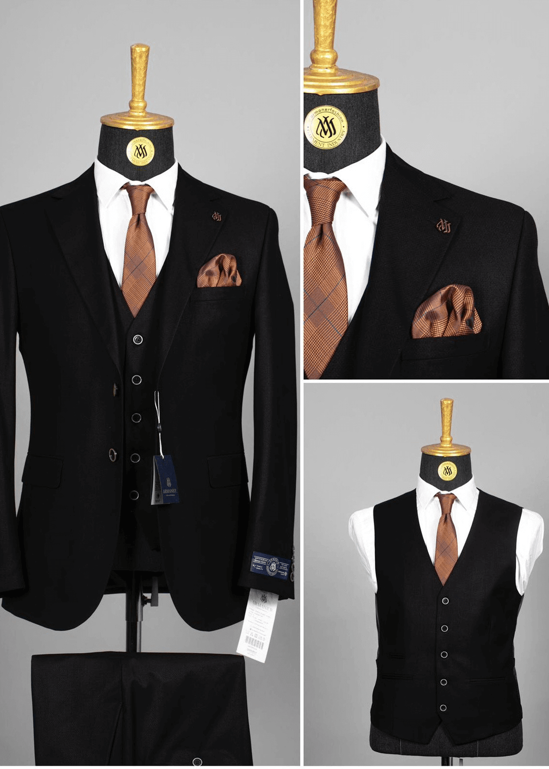 Le costume 3 pièces noir pour homme qui ne se démode jamais COSTUMES 3 PIÈCES MOUBARAK SHOP