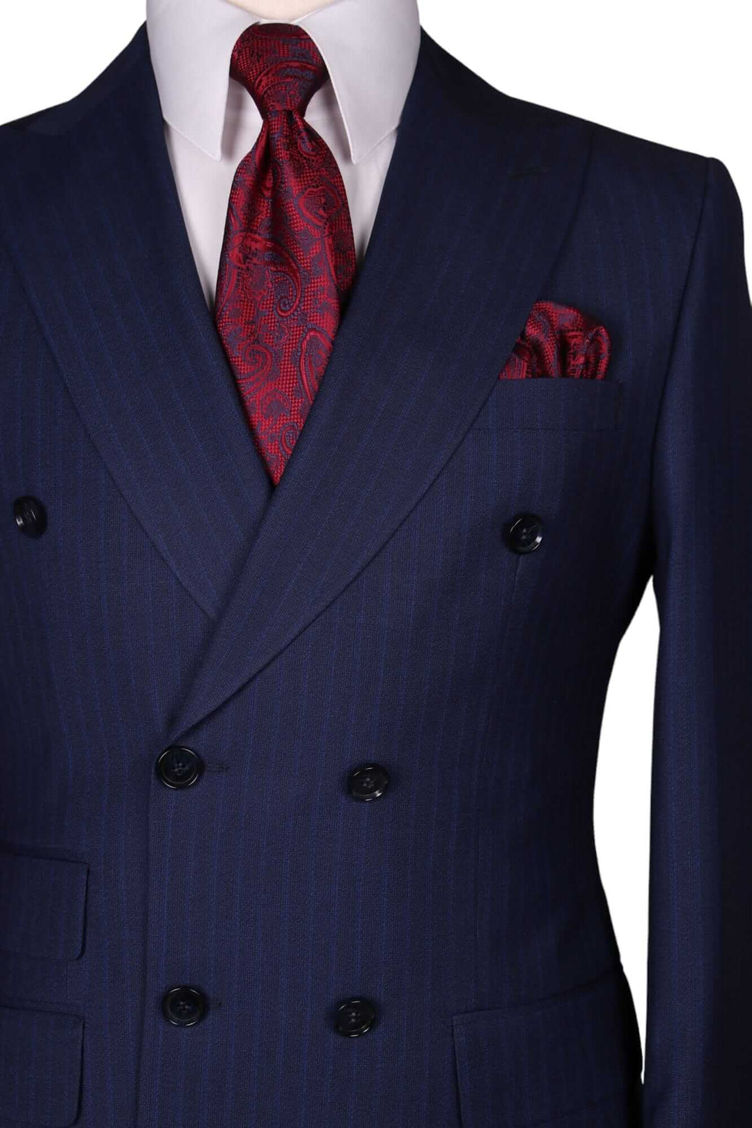 Navy Blue Double Breasted 6 Button Suit