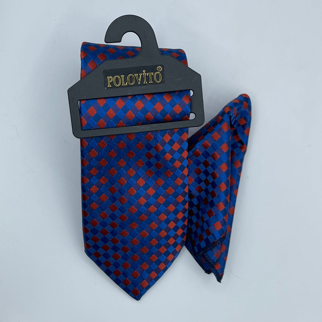 Cravate Pochette CVP018 - Rouge Motif