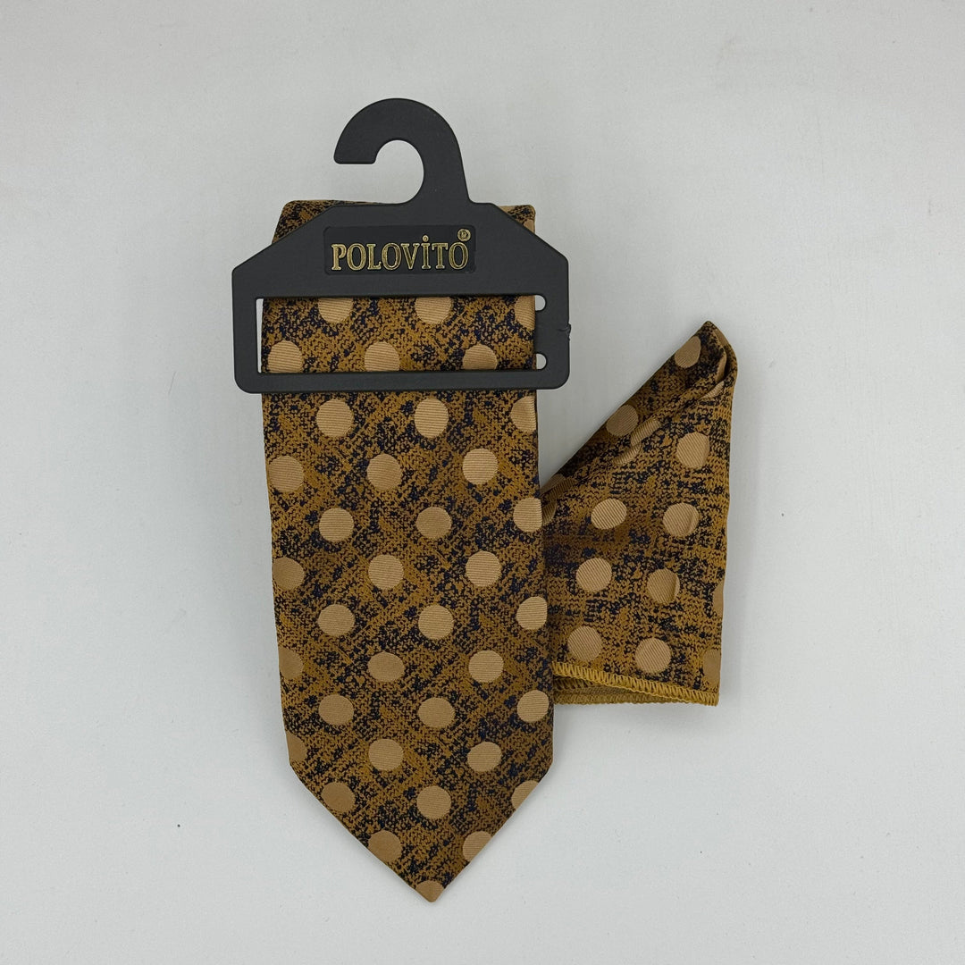 Cravate Pochette CVP035 - Jaune Motif
