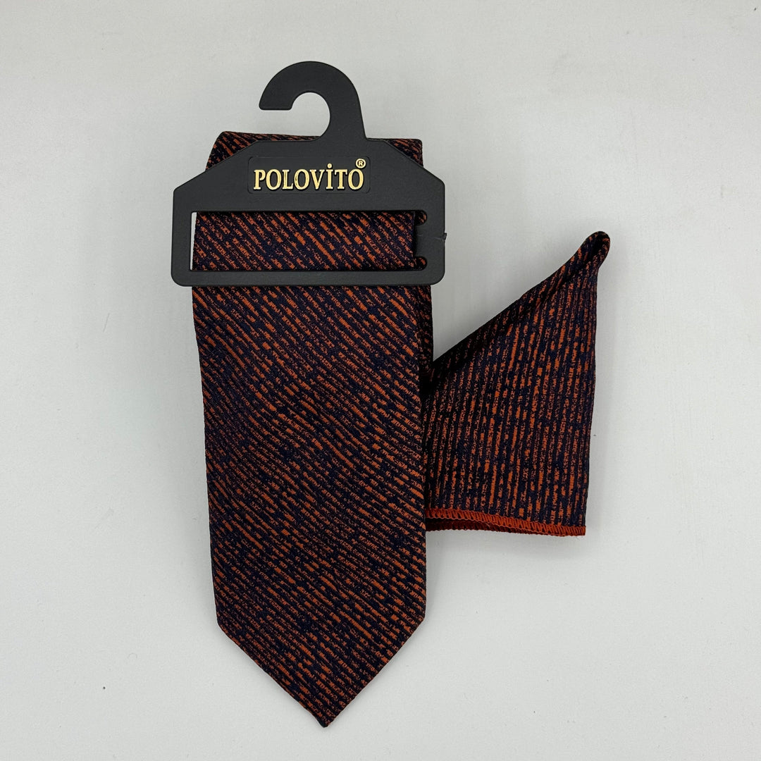 Cravate Pochette CVP037 - Rouge Motif
