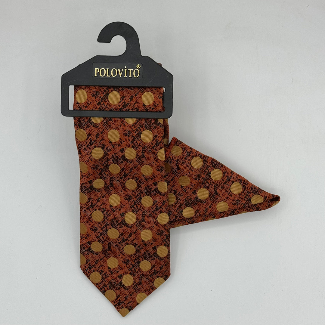 Cravate Pochette CVP040 - Jaune Motif