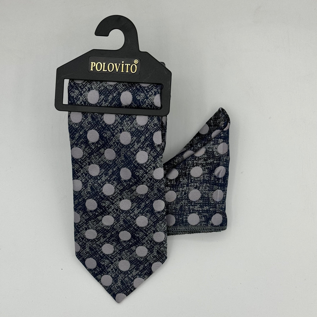 Cravate Pochette CVP041 - Blanc Motif