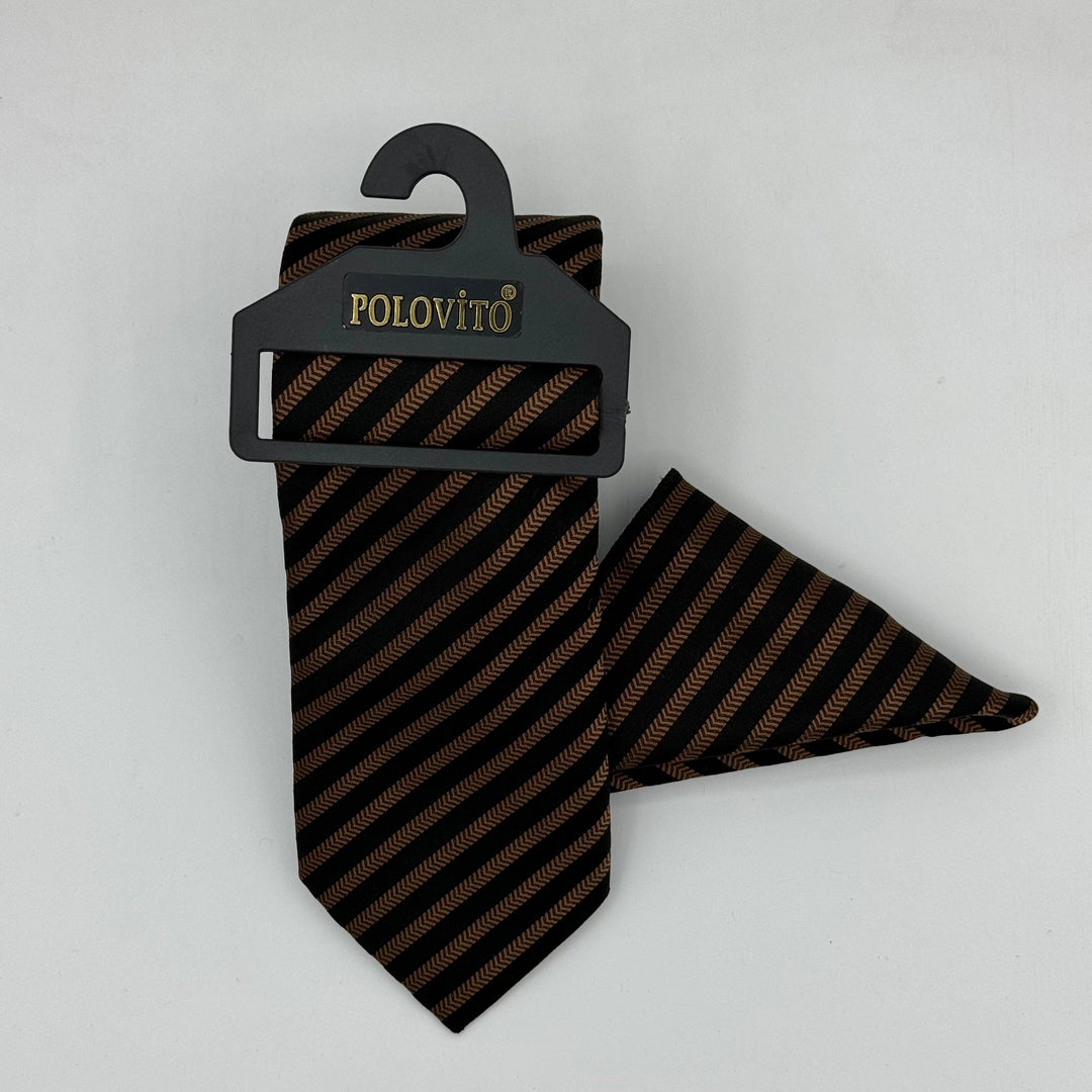 Cravate Pochette CVP042 - Noir Motif