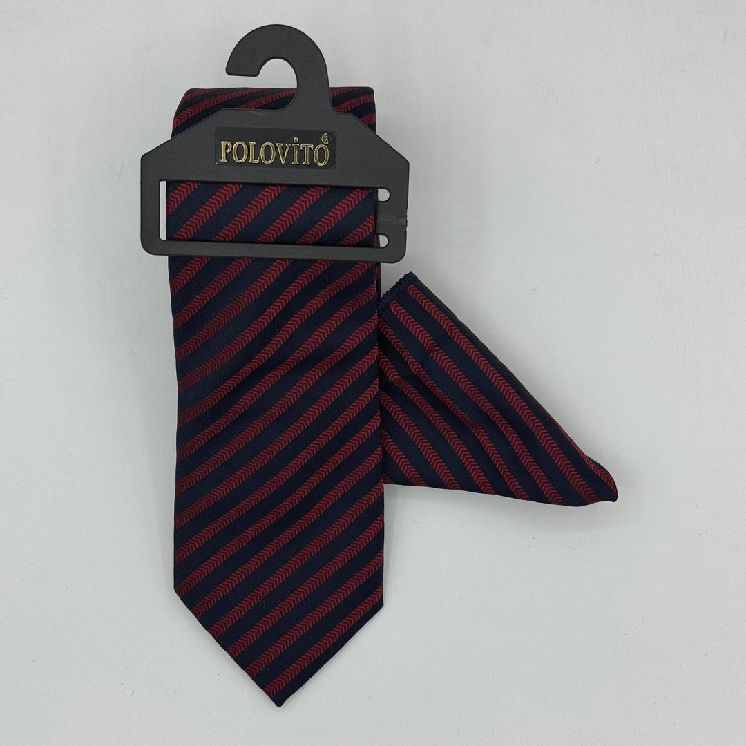 Cravate Pochette CVP050 - Rouge Motif