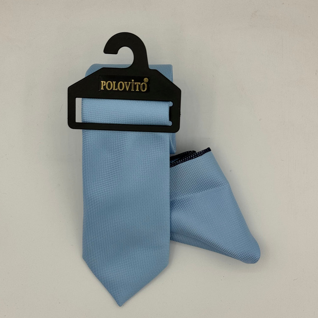 Cravate Pochette CVP053 - Bleu Ciel