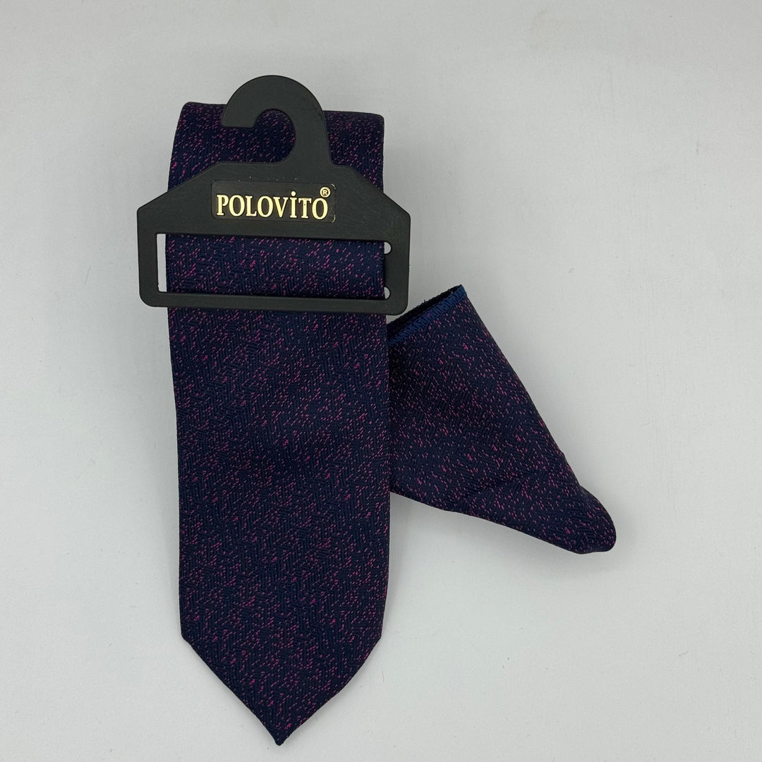 Cravate Pochette CVP057 - Violet Motif