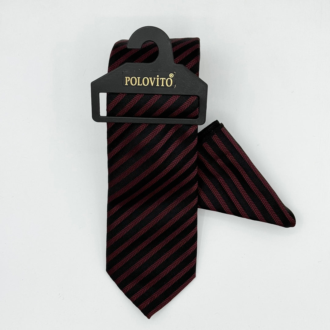 Cravate Pochette CVP058 - Noir Motif