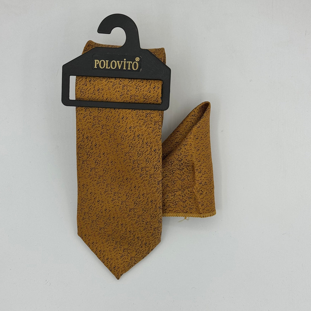 Cravate Pochette CVP059 - Jaune Motif