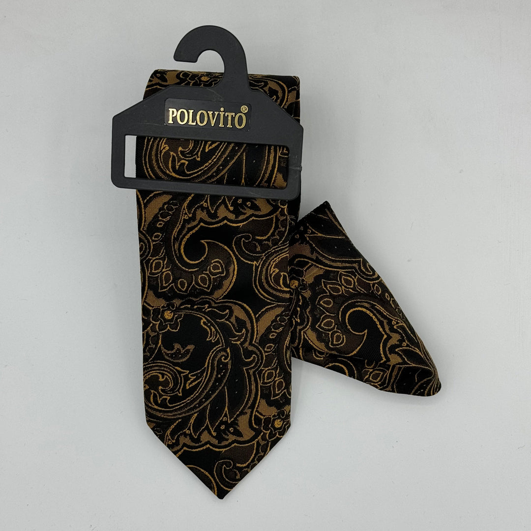 Cravate Pochette CVP060 - Noir Motif