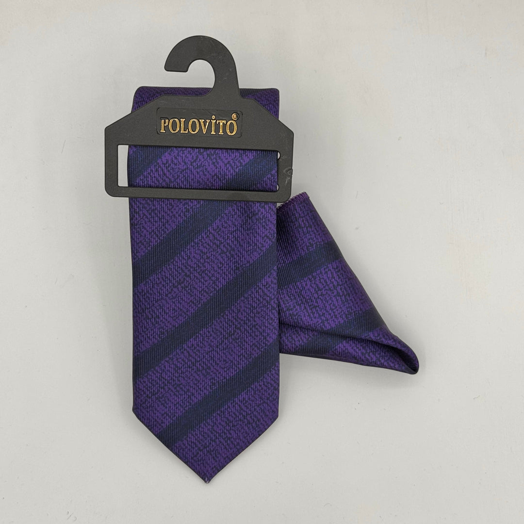 Cravate Pochette CVP061 - Violet Motif