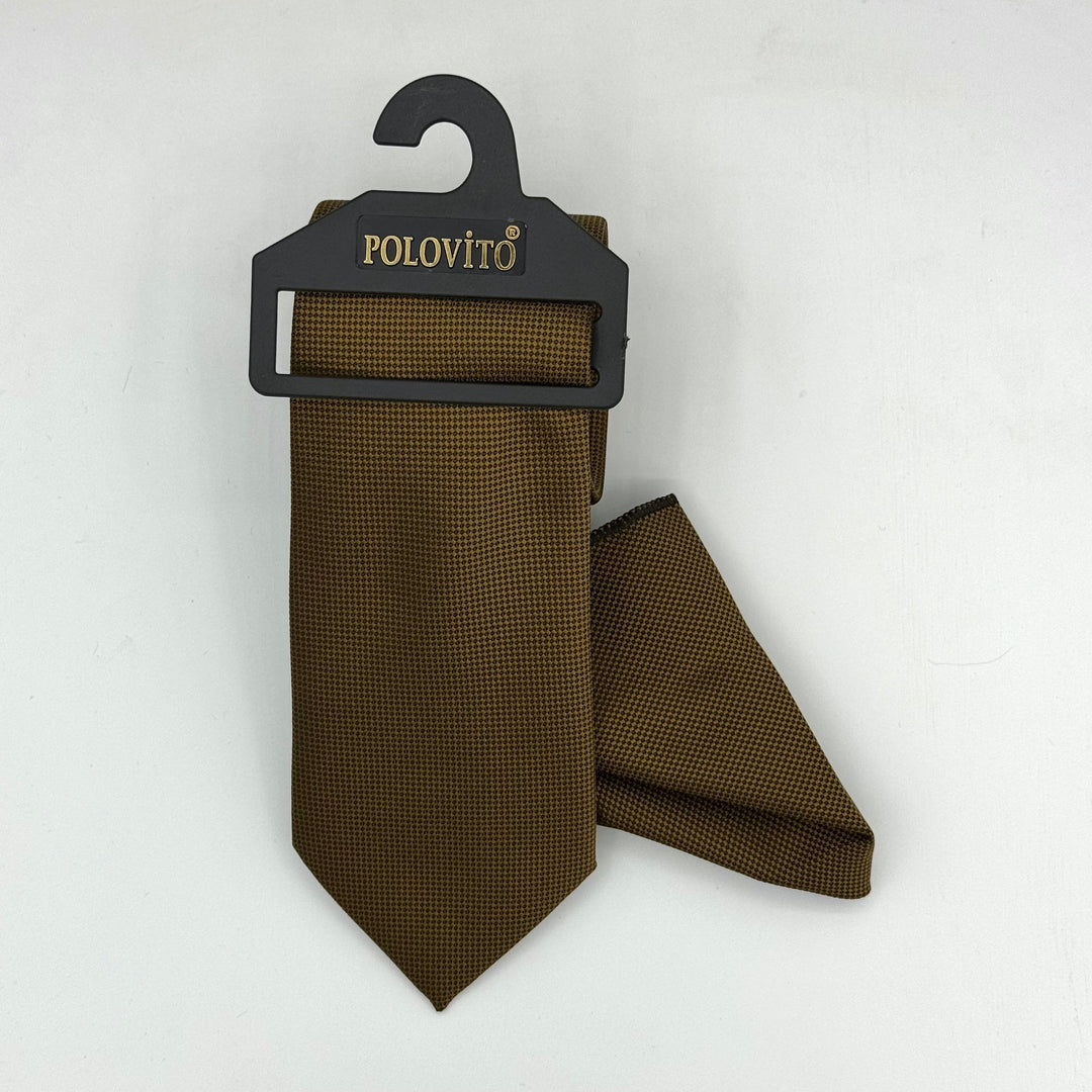 Cravate Pochette CVP066 - Marron Foncé