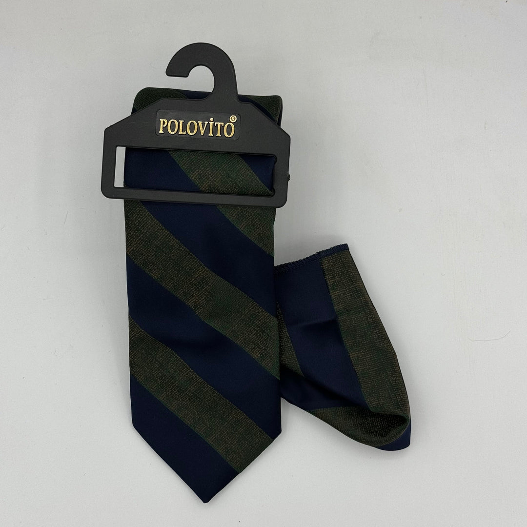 Cravate Pochette CVP068 - Vert Motif