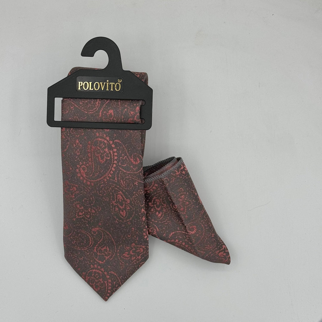 Cravate Pochette CVP070 - Rose Motif