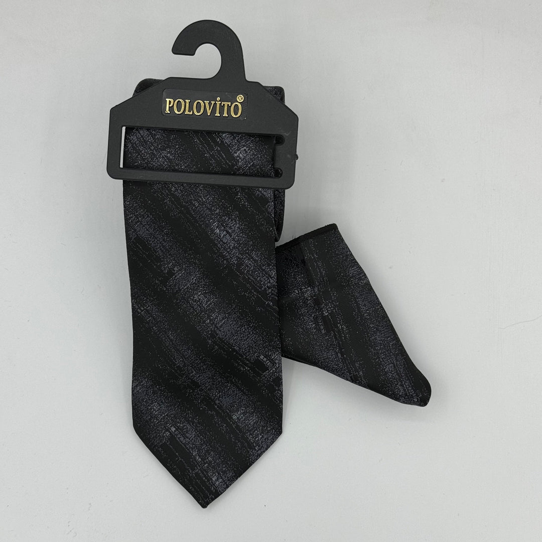 Cravate Pochette CVP074 - Noir Motif