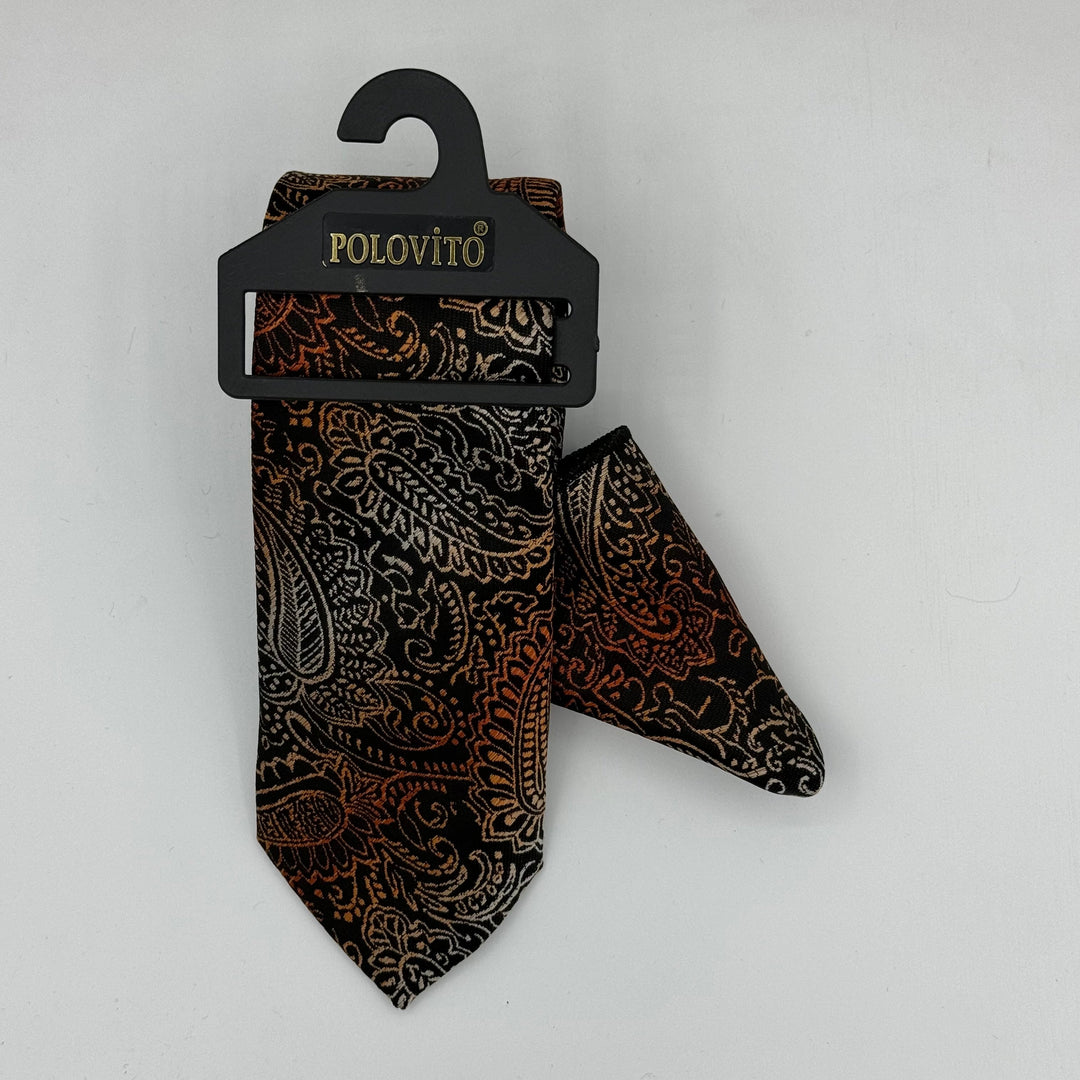 Cravate Pochette CVP076 - Noir Motif