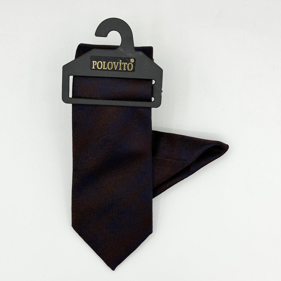 Cravate Pochette CVP081 - Marron Motif