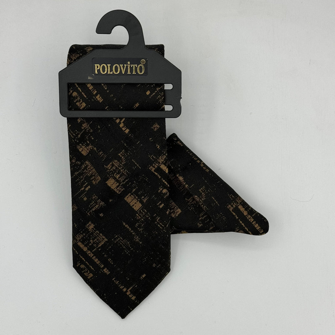 Cravate Pochette CVP085 - Noir Motif