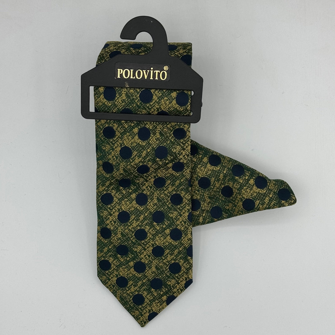 Cravate Pochette CVP091 - Vert Motif