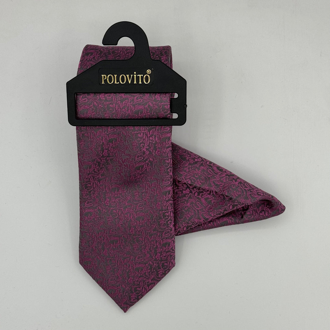 Cravate Pochette CVP095 - Rose Motif