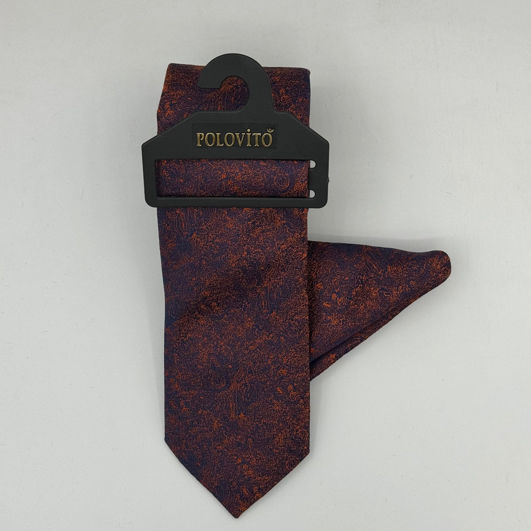 Cravate Pochette CVP099 - Saumon Motif