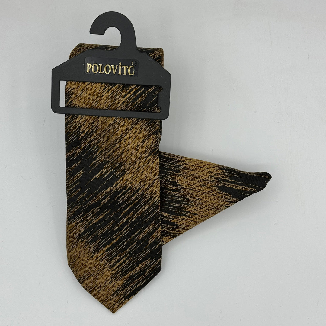 Cravate Pochette CVP108 - Jaune Motif