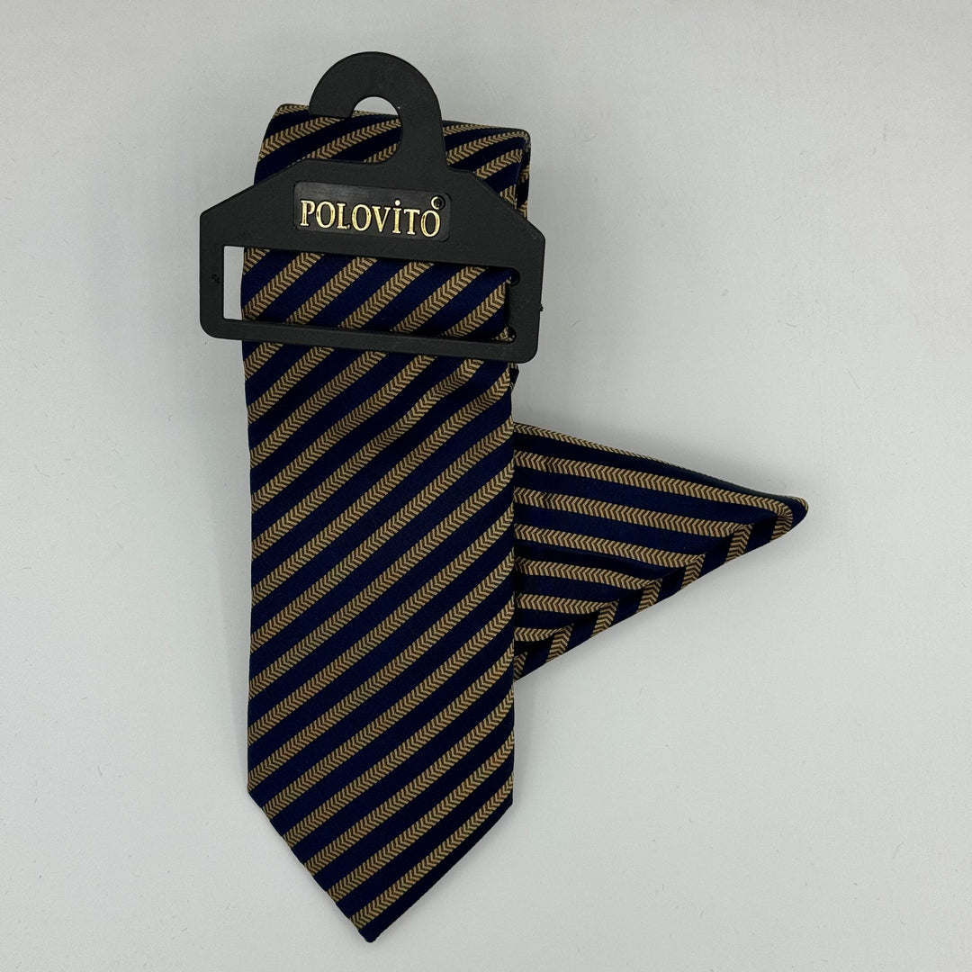 Cravate Pochette CVP114 - Bleu Motif