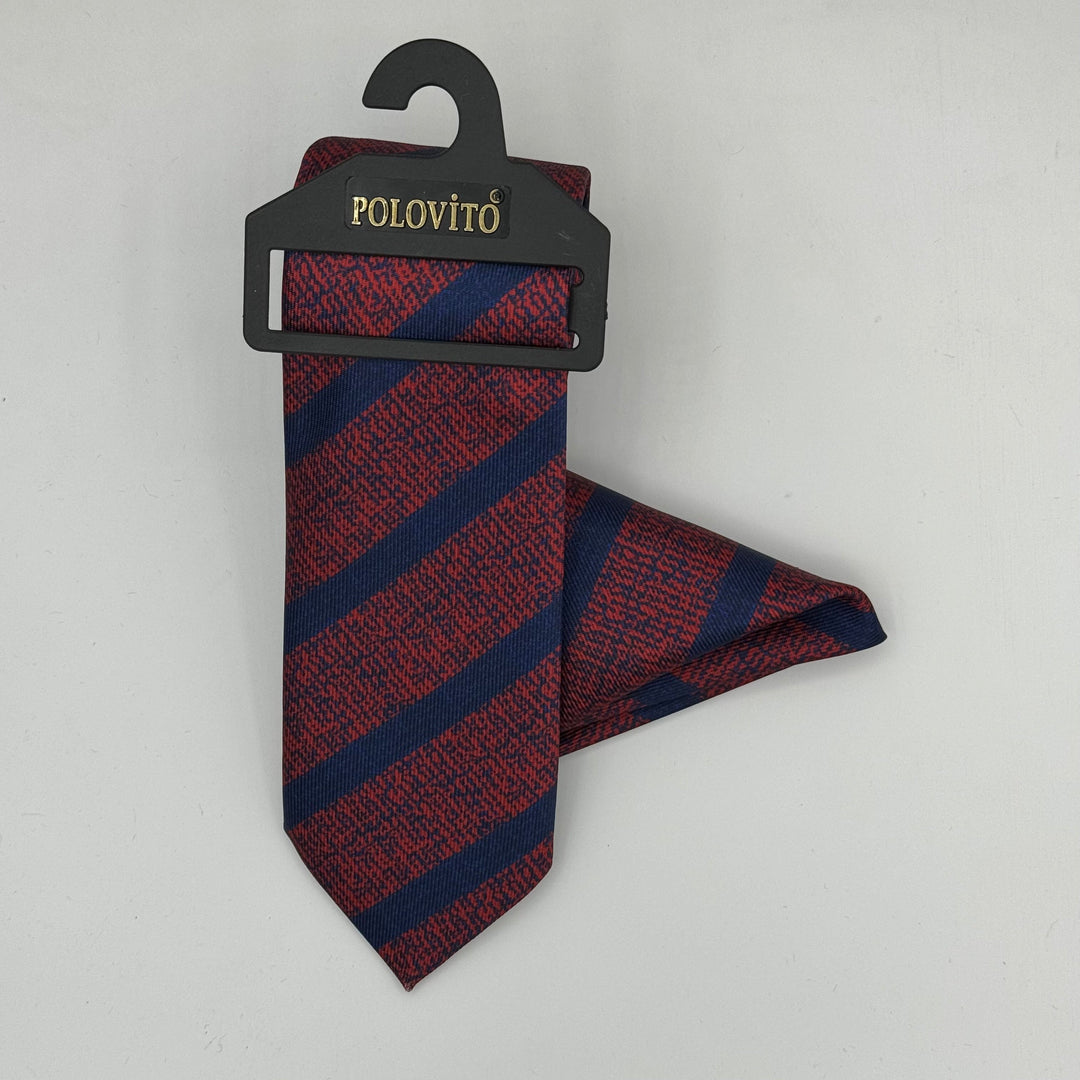 Cravate Pochette CVP115 - Rouge Motif