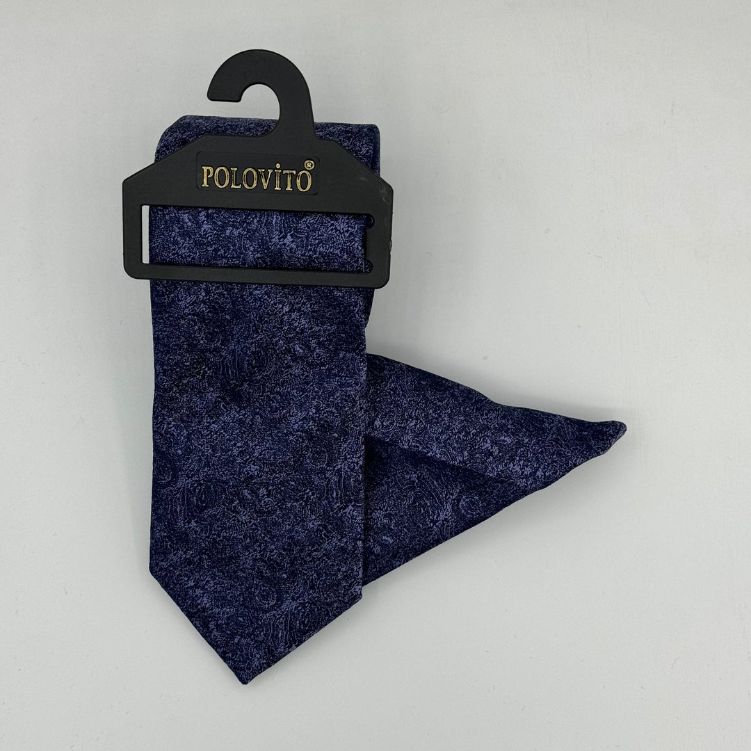 Cravate Pochette CVP117 - Bleu Motif