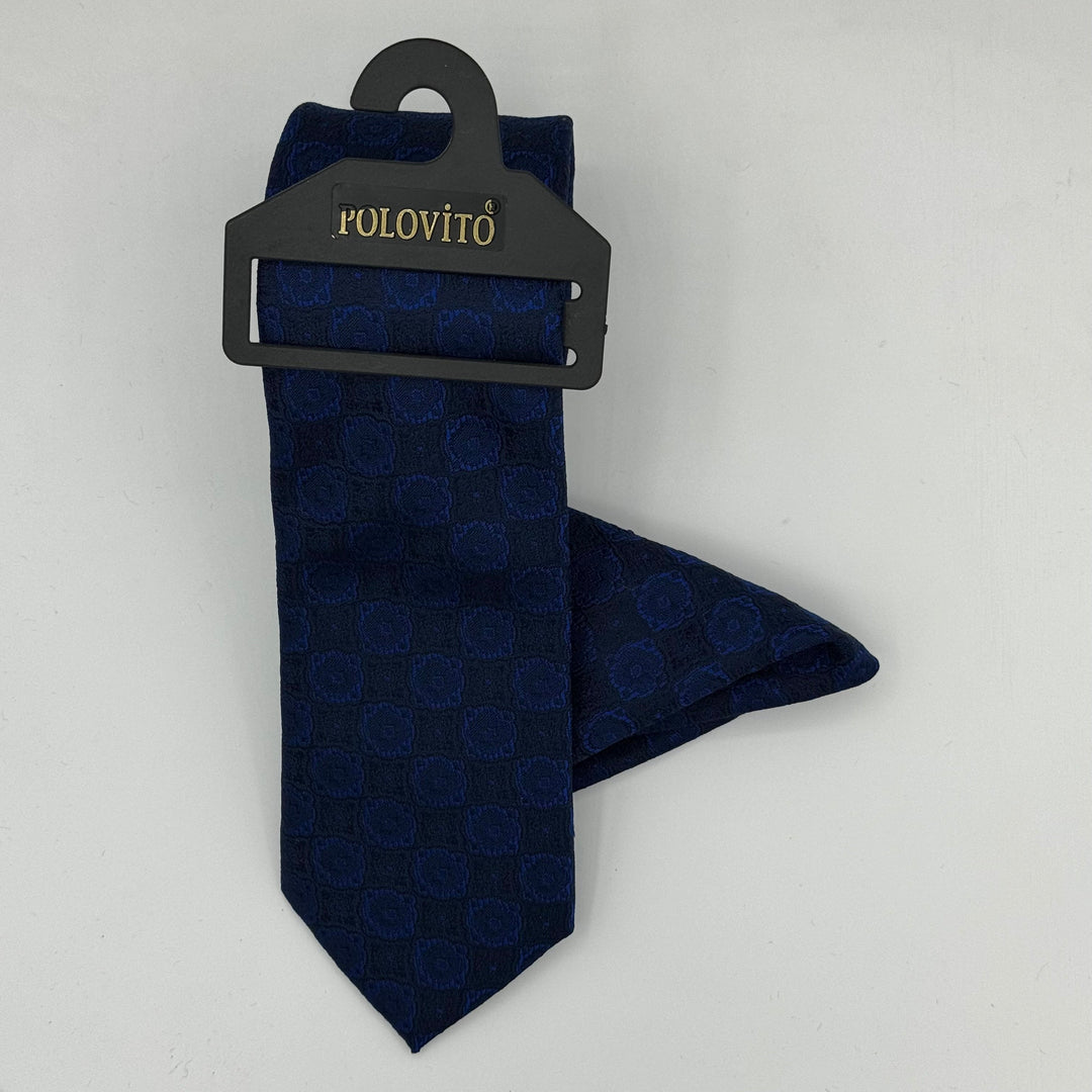 Cravate Pochette CVP120 - Bleu Motif