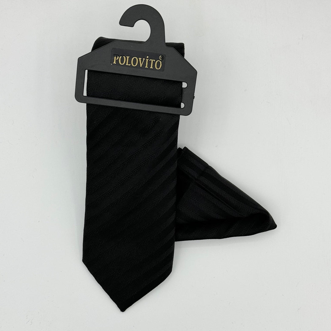 Cravate Pochette CVP121 - Noir Motif
