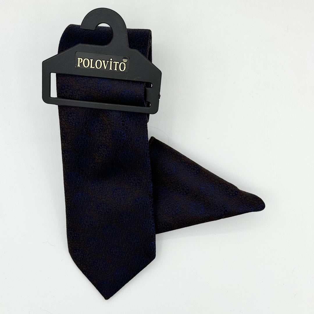 Cravate Pochette CVP128 - Bleu Motif