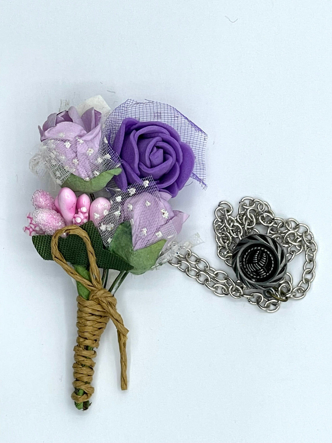Broche Fleur et Chaine - Violette BRC047