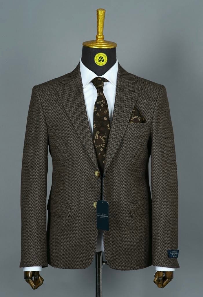 Blazer Marron Motif pour homme | Vêtements pour hommes BLAZERS MOUBARAK SHOP