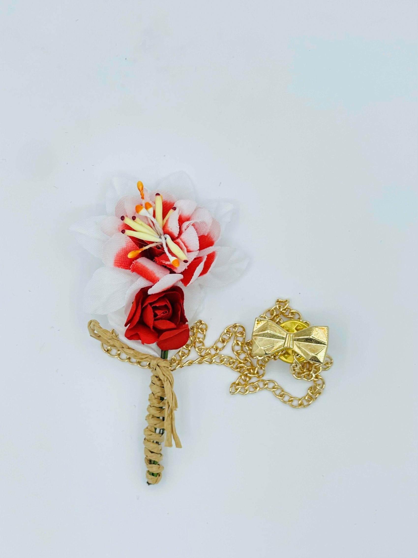 Broche Fleur et Chaine - Blanche BRC012