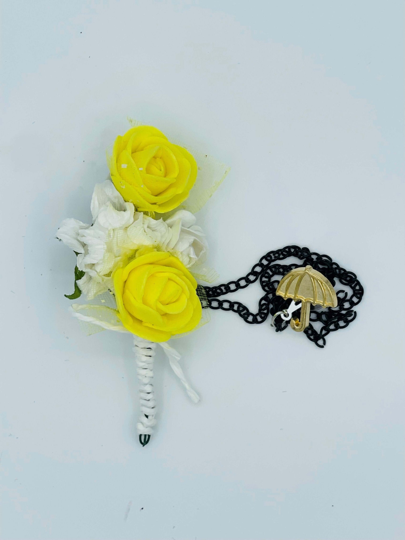 Broche Fleur et Chaine - Jaune BRC020