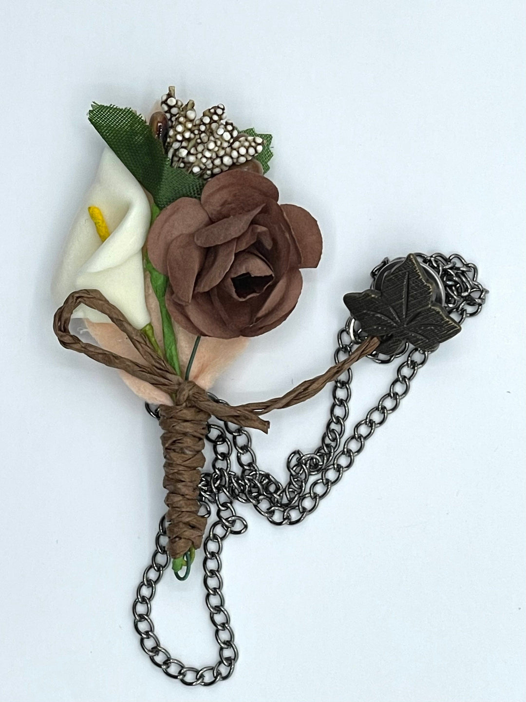 Broche à fleur et chaine - Pins pour costume homme - Boutoniere - accessoires costume BROCHE MOUBARAK SHOP