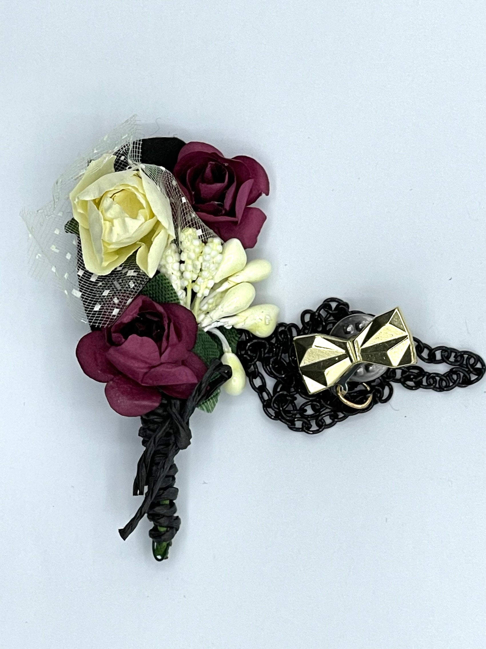 Broche Fleur et Chaine - Rouge BRC034