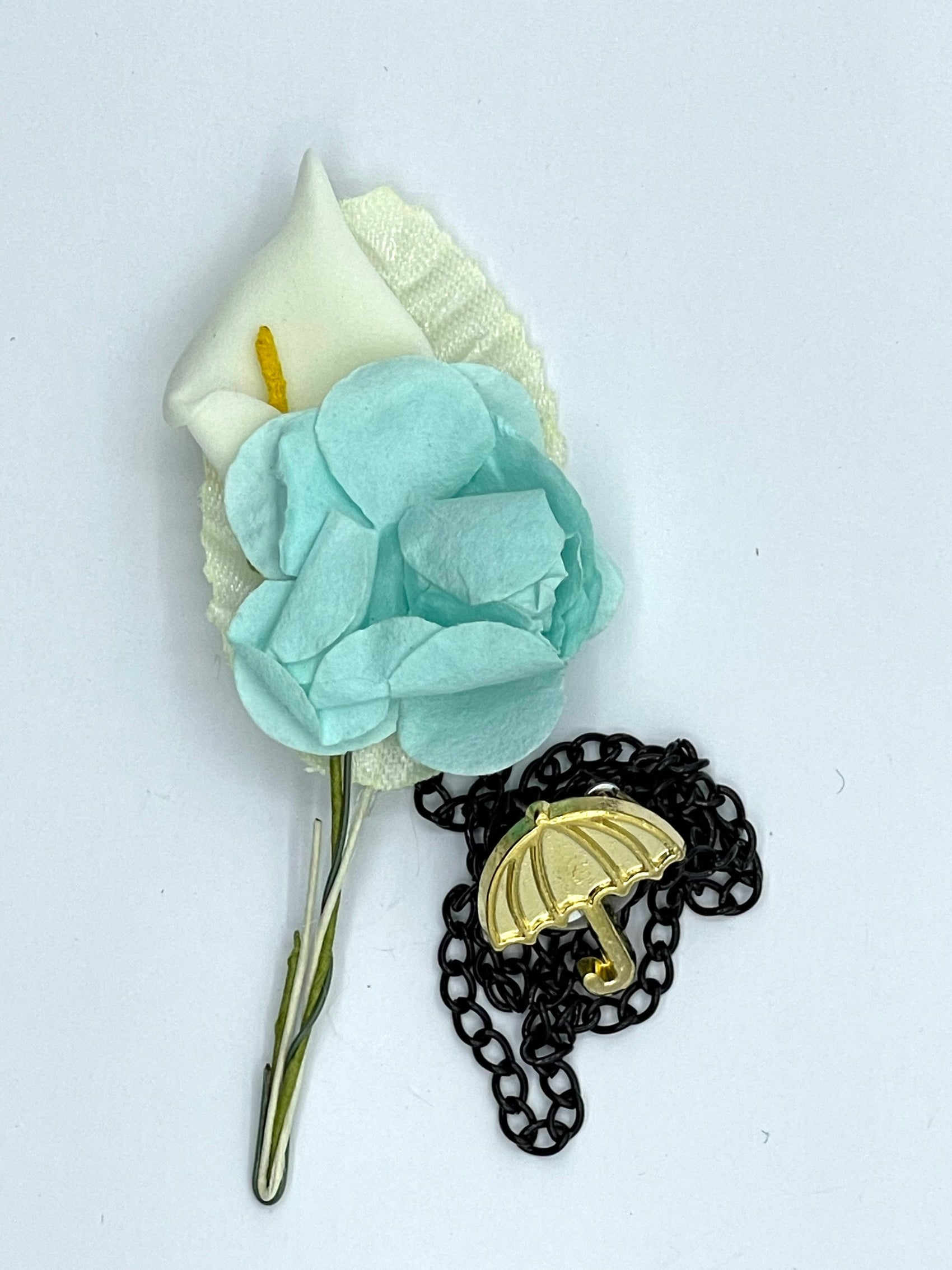 Flower and Chain Brooch - Green BRC051