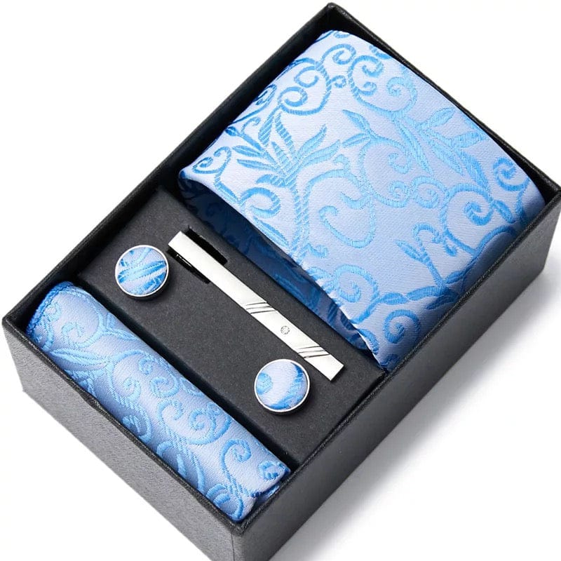 Coffret Cravate Bleu Ciel Motif CRV40