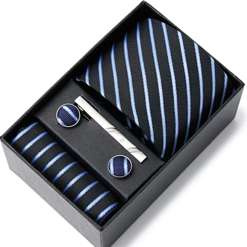 Coffret Cravate Noir Motif CRV34