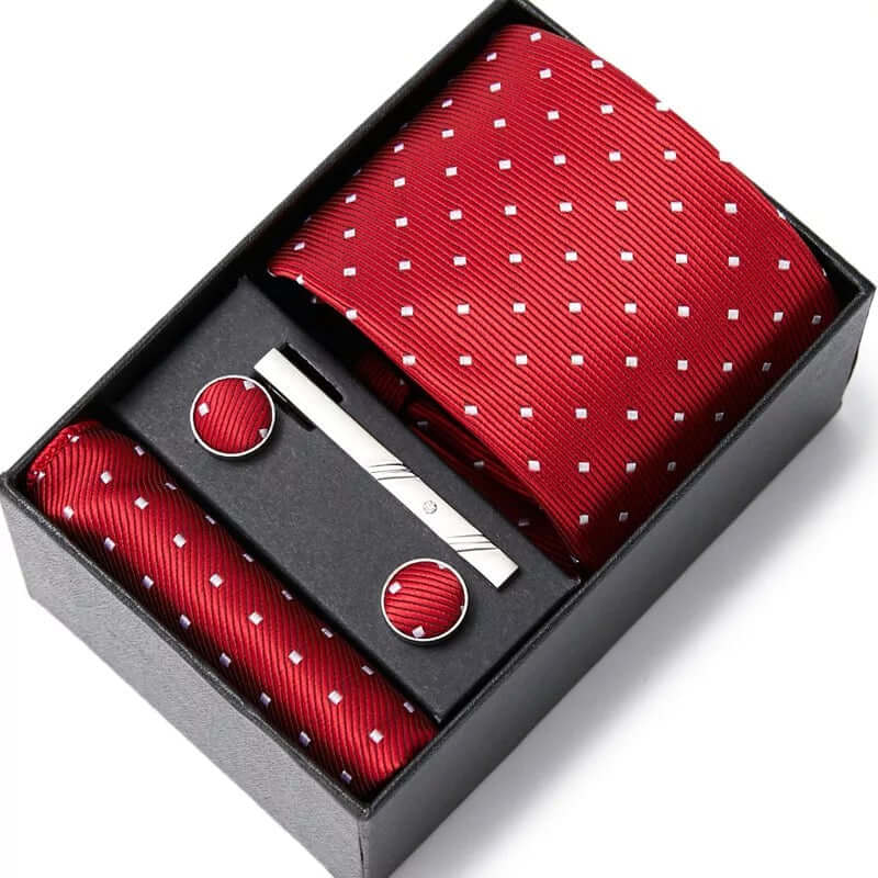 Coffret Cravate Rouge Motif CRV31