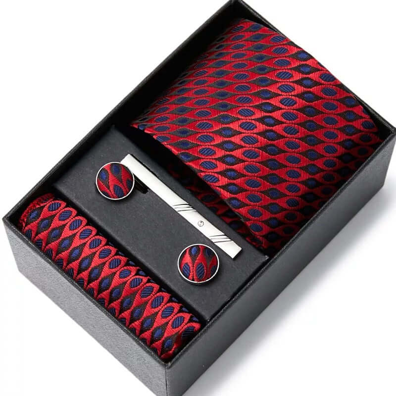 Coffret Cravate Rouge Motif CRV38