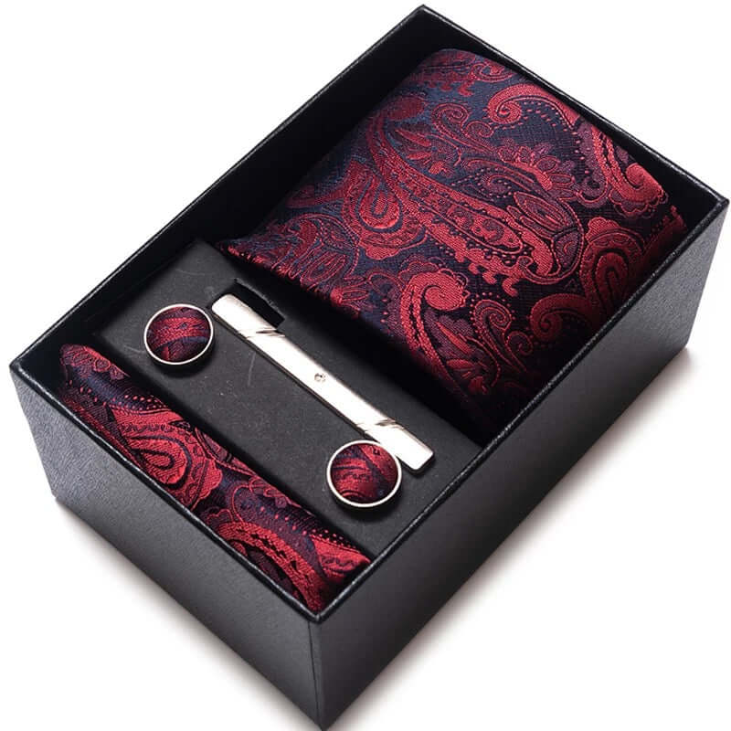 Coffret Cravate Rouge Noir CRV5