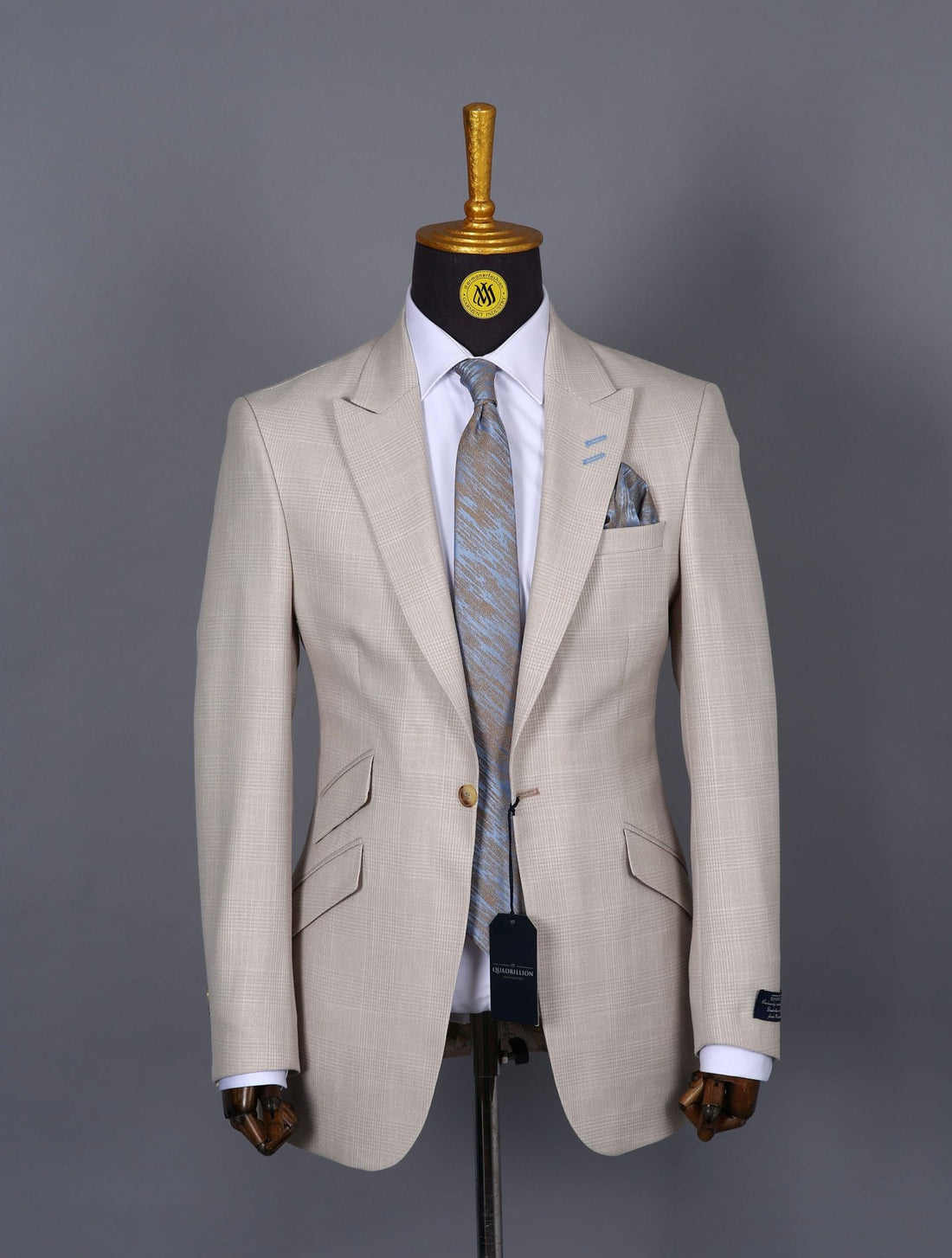 Costume 2 pièces blanc motif 1 bouton pour homme COSTUMES 2 PIECES V.I.P MOUBARAK SHOP